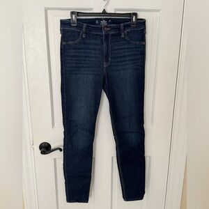 Hollister Women's Deep Blue Skinny Jeans